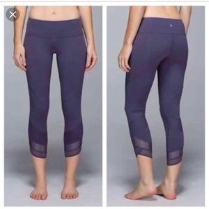 Lululemon Emerge Renewed Crops, Size 8, Nightfall